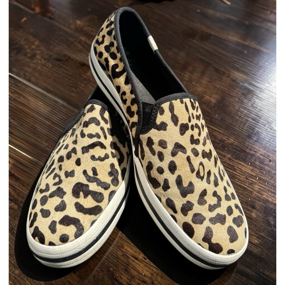 Keds x Kate Spade New York Double Decker‎ Leopard Print Calf  Slip on sneakers 9